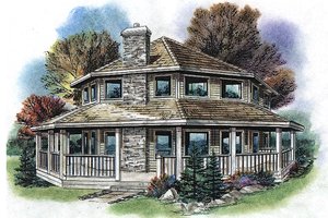 Country Exterior - Front Elevation Plan #18-296