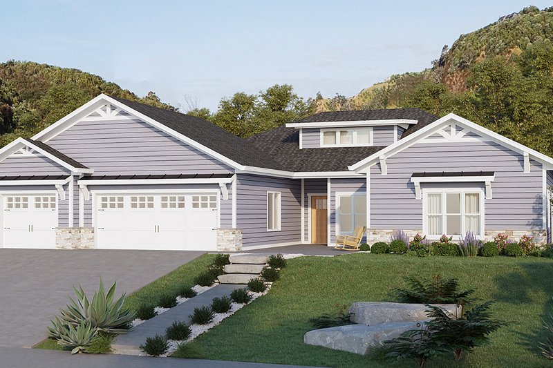 Architectural House Design - Ranch Exterior - Front Elevation Plan #1077-9