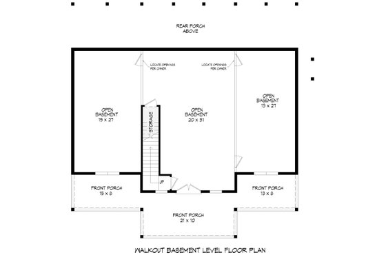 Floor Plan - Lower Floor for Traditional House Plan #932-514 - 2 bed, 2 bath
