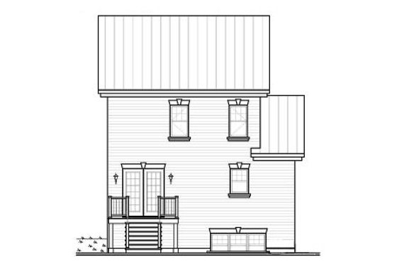 Exterior - Rear Elevation for Country House Plan #23-2181 - 3 bed, 1.5 bath