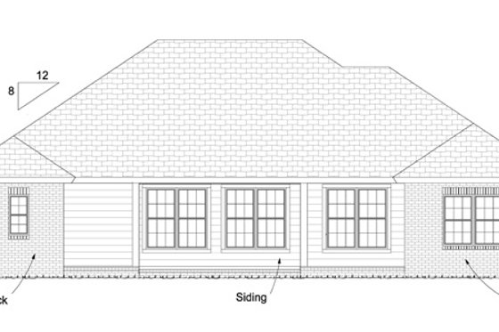 Exterior - Rear Elevation for Traditional House Plan #513-2062 - 4 bed, 3 bath