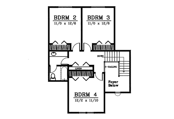 European Floor Plan - Upper Floor Plan #100-228