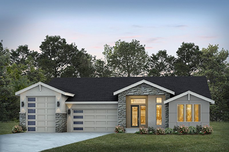 House Blueprint - Ranch Exterior - Front Elevation Plan #569-65