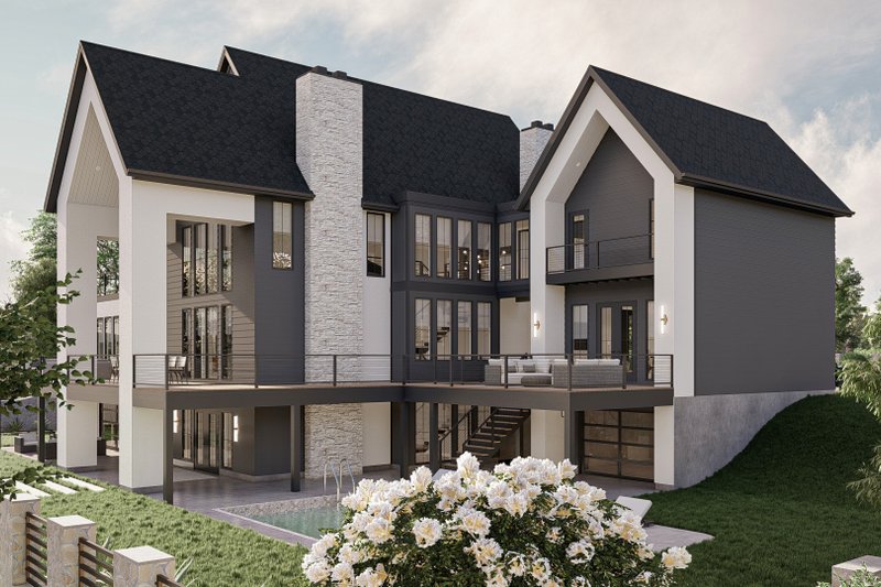 House Blueprint - Exterior - Other Elevation for Modern House Plan #455-528 - 4 bed, 4.5 bath