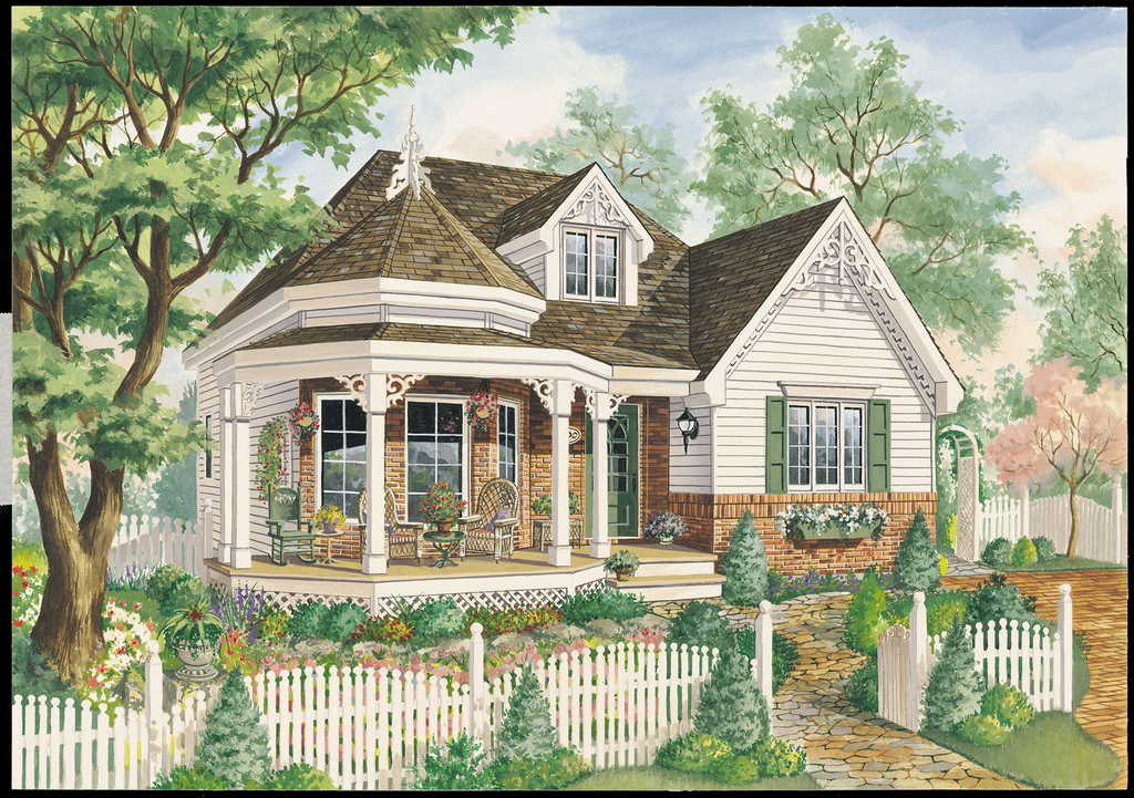 Victorian Style House Plan - 3 Beds 1 Baths 1159 Sq/Ft Plan #25-4770