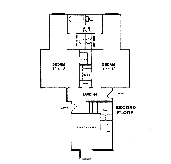 Southern Floor Plan - Upper Floor Plan #14-203
