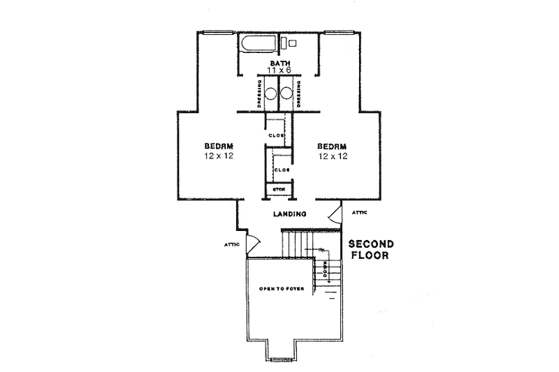 House Plan Design - Floor Plan - Upper Floor for Southern House Plan #14-203 - 3 bed, 2.5 bath