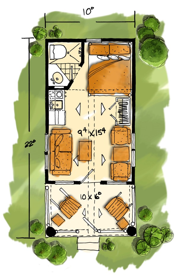 Home Plan - Log Floor Plan - Main Floor Plan #942-45
