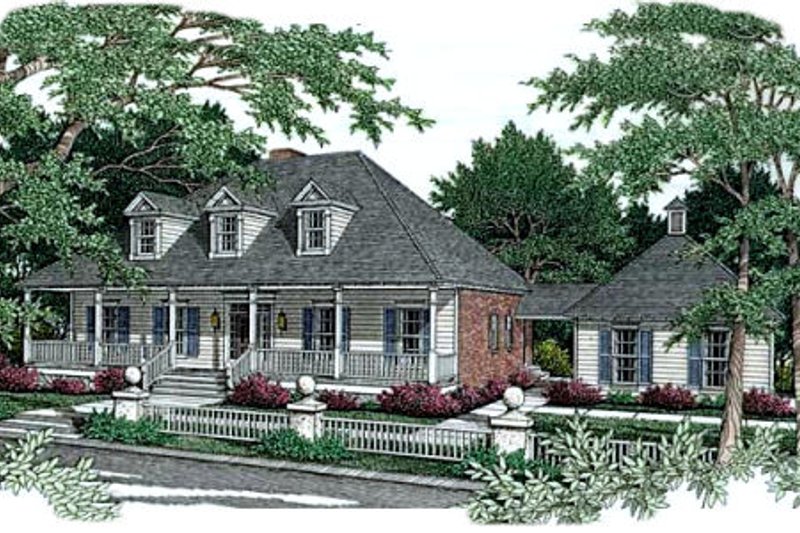 Dream House Plan - Southern Exterior - Front Elevation Plan #406-177