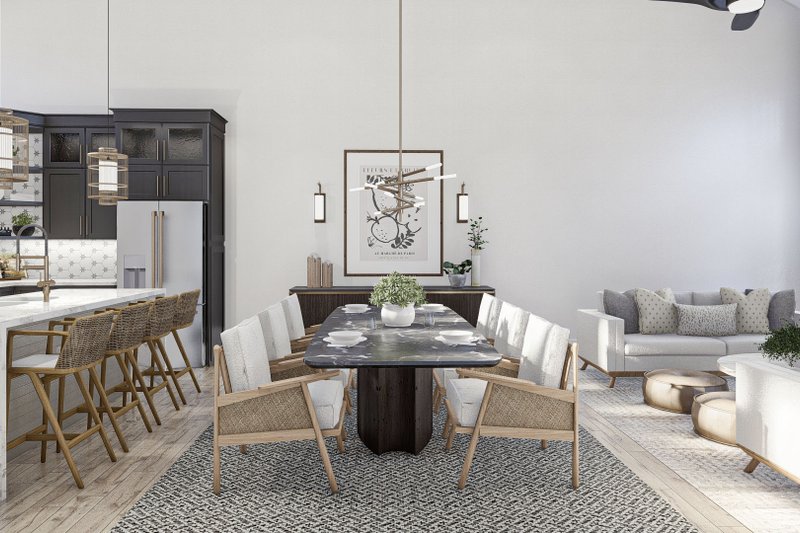 House Blueprint - Interior - Dining Room 1 for Barndominium House Plan #455-662 - 3 bed, 2 bath