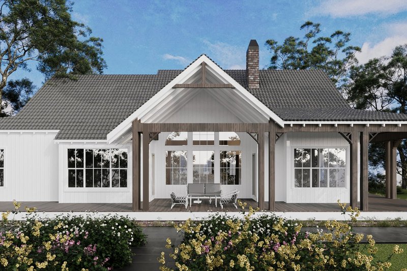 Architectural House Design - Exterior - Rear Elevation for Farmhouse House Plan #54-419 - 3 bed, 2.5 bath