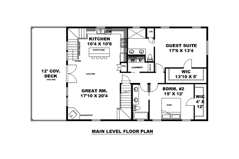 Architectural House Design - Floor Plan - Main Floor for Barndominium House Plan #117-1018 - 4 bed, 4.5 bath