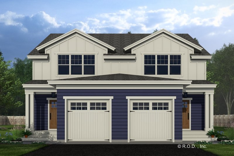 House Design - Exterior - Front Elevation 3 for Craftsman House Plan #51-1316 - 2 bed, 2.5 bath