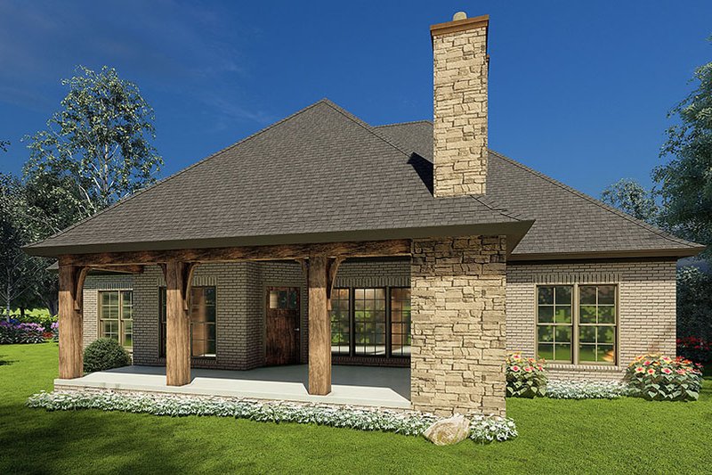 Architectural House Design - Exterior - Rear Elevation for European House Plan #17-2508 - 3 bed, 2 bath