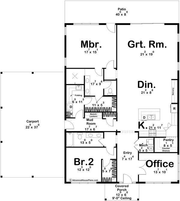 House Blueprint - Modern Floor Plan - Main Floor Plan #455-466