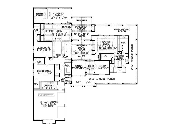 Farmhouse Floor Plan - Main Floor Plan #54-543