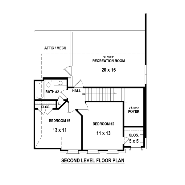 Traditional Floor Plan - Upper Floor Plan #81-13899