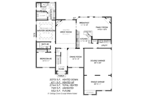 Floor Plan - Main Floor for Traditional House Plan #424-21 - 4 bed, 4 bath