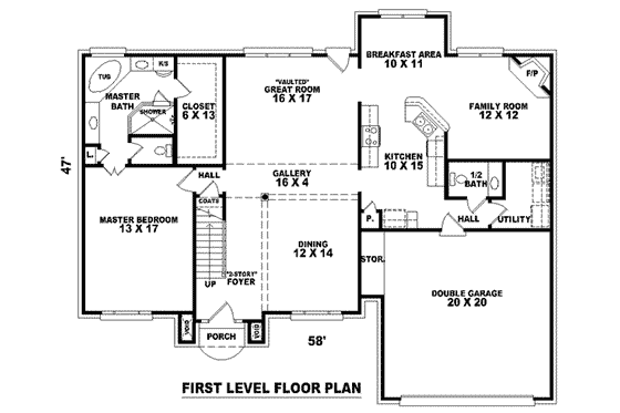 Floor Plan - Main Floor for European House Plan #81-846 - 4 bed, 2.5 bath