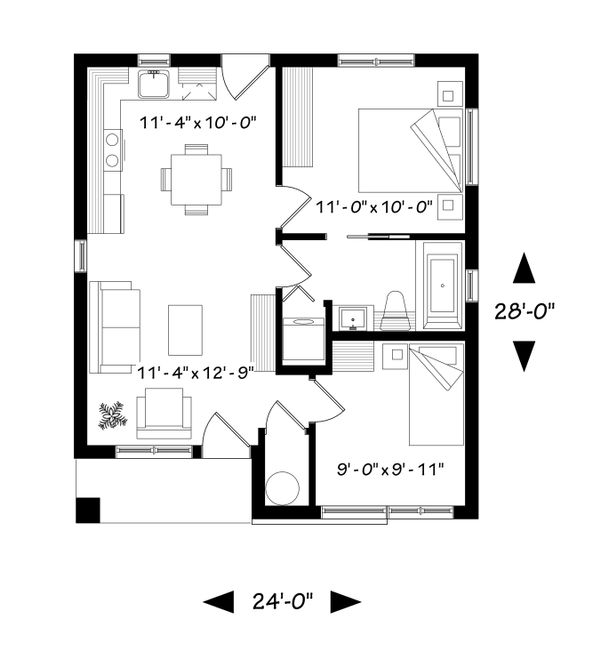 Home Plan - Contemporary Floor Plan - Main Floor Plan #23-2299