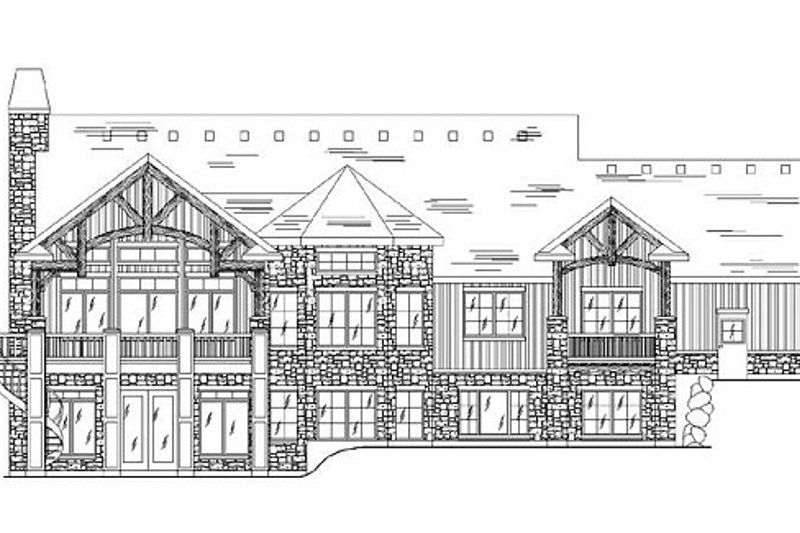 Home Plan - Exterior - Rear Elevation for Craftsman House Plan #5-259 - 4 bed, 4.5 bath