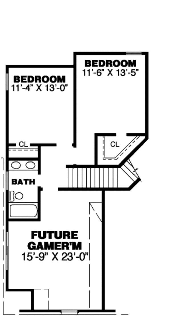 European Floor Plan - Upper Floor Plan #34-218