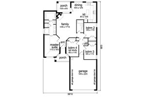 Floor Plan - Main Floor for Traditional House Plan #84-326 - 4 bed, 2 bath