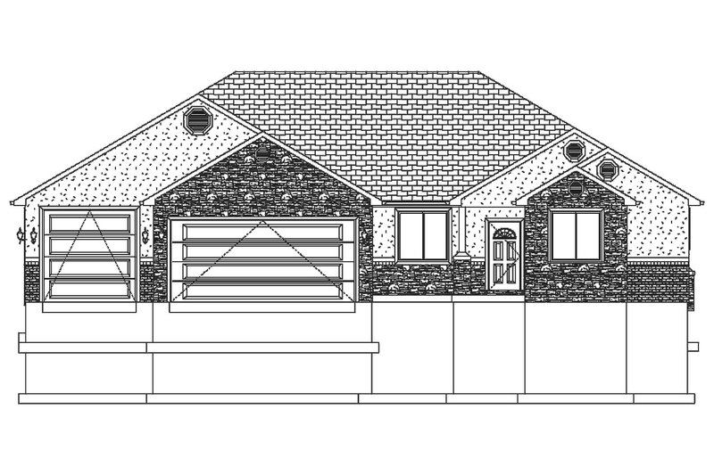 Dream House Plan - Exterior - Front Elevation 6 for Ranch House Plan #1060-43 - 2 bed, 2.5 bath