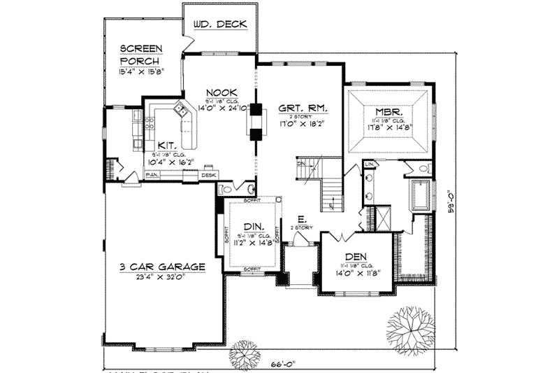 Home Plan - European Floor Plan - Main Floor Plan #70-606