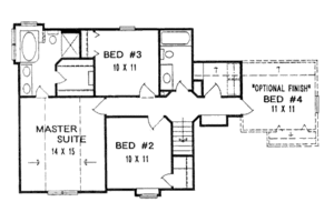 Floor Plan - Upper Floor for Traditional House Plan #58-142 - 3 bed, 2.5 bath