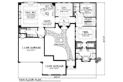 European Style House Plan - 4 Beds 3.5 Baths 3101 Sq/Ft Plan #70-717 