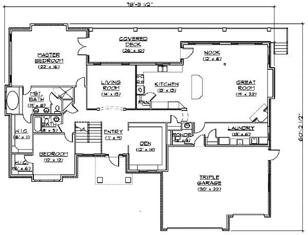 House Plan Design - Traditional Floor Plan - Main Floor Plan #5-154