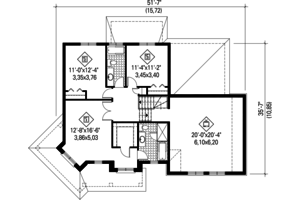 Floor Plan - Upper Floor for Traditional House Plan #25-4344 - 3 bed, 2 bath