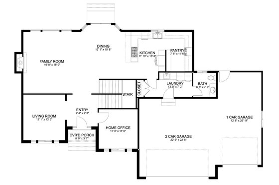 Floor Plan - Main Floor for Traditional House Plan #1060-346 - 3 bed, 2.5 bath