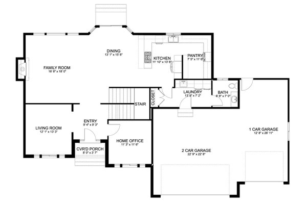 Architectural House Design - Traditional Floor Plan - Main Floor Plan #1060-346