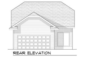 Exterior - Rear Elevation for Bungalow House Plan #70-963 - 2 bed, 2 bath
