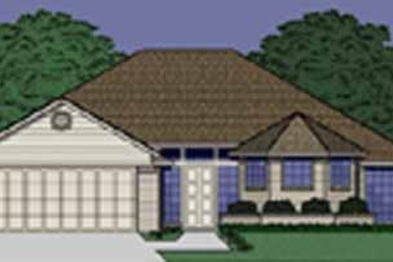 Exterior - Front Elevation for Traditional House Plan #65-104 - 3 bed, 2 bath