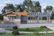 Mediterranean Style House Plan - 3 Beds 1 Baths 988 Sq/Ft Plan #1106-110 Exterior 