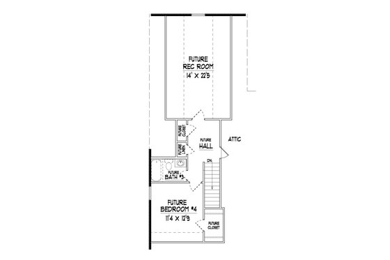 Floor Plan - Upper Floor for Traditional House Plan #424-277 - 3 bed, 2 bath