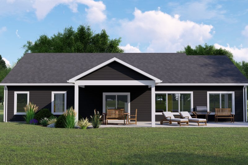 House Plan Design - Exterior - Rear Elevation for Ranch House Plan #1064-165 - 3 bed, 2 bath