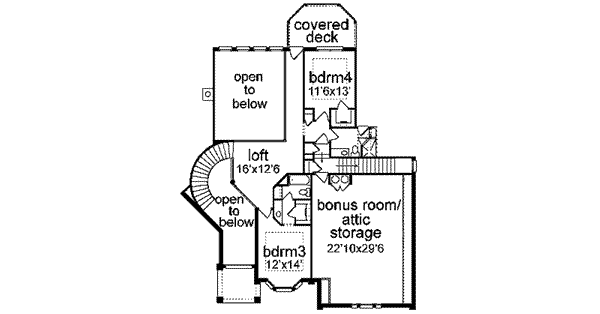 House Plan Design - European Floor Plan - Upper Floor Plan #84-155
