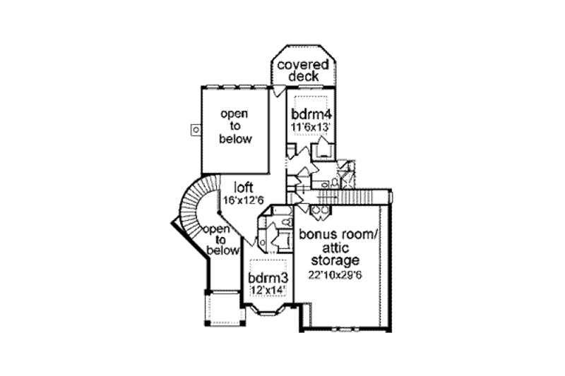 Home Plan - Floor Plan - Upper Floor for European House Plan #84-155 - 4 bed, 4 bath