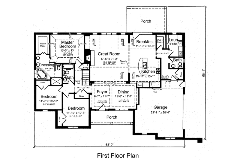 Dream House Plan - Floor Plan - Main Floor for European House Plan #46-518 - 3 bed, 2.5 bath