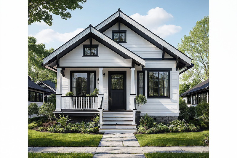 Bungalow Style House Plan - 2 Beds 1 Baths 868 Sq/Ft Plan #515-49 Exterior