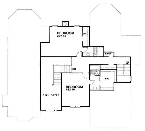 European Floor Plan - Upper Floor Plan #56-224