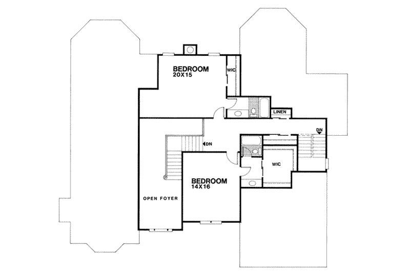 Home Plan - Floor Plan - Upper Floor for European House Plan #56-224 - 3 bed, 3.5 bath