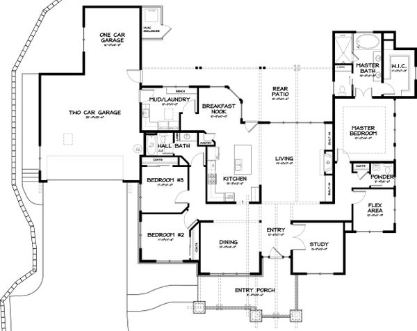 Craftsman Floor Plan - Main Floor Plan #895-36