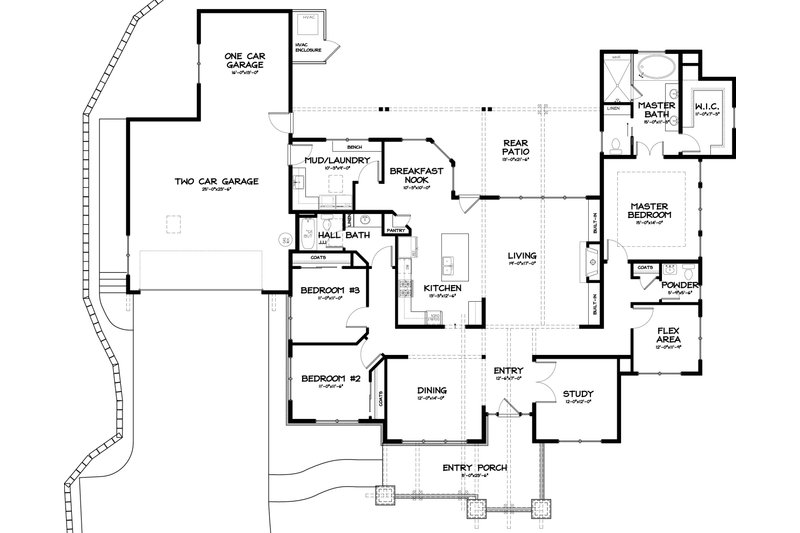 Home Plan - Floor Plan - Main Floor for Craftsman House Plan #895-36 - 3 bed, 2.5 bath