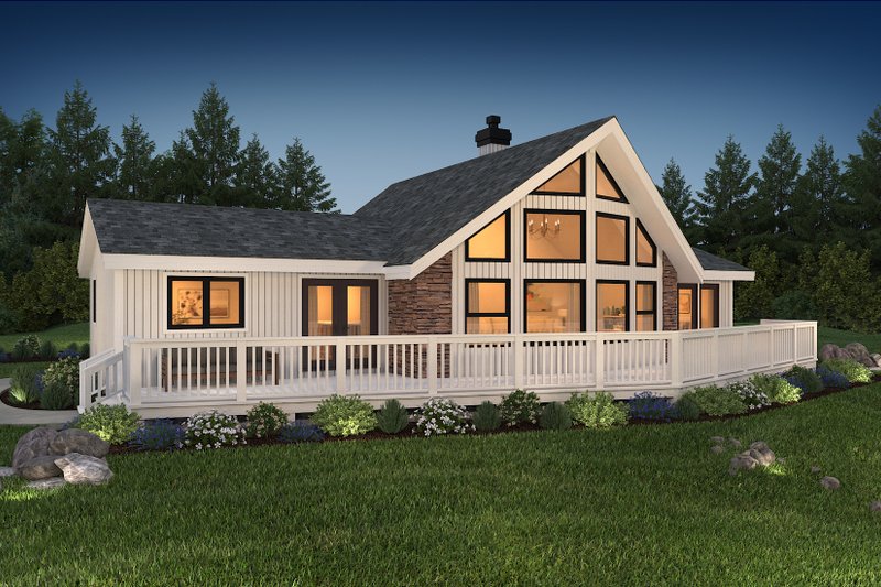 Cabin Style House Plan - 3 Beds 2 Baths 1495 Sq/Ft Plan #47-880