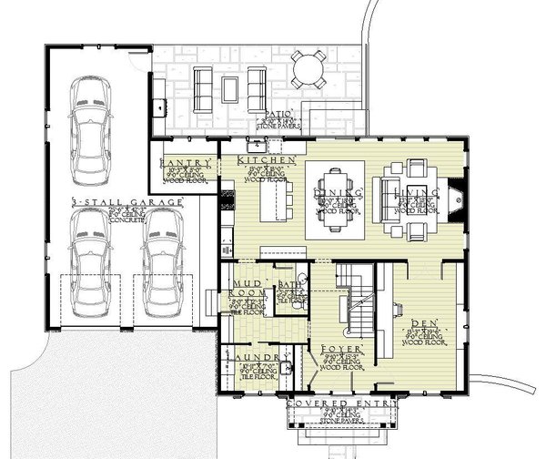 House Blueprint - Traditional Floor Plan - Main Floor Plan #901-153